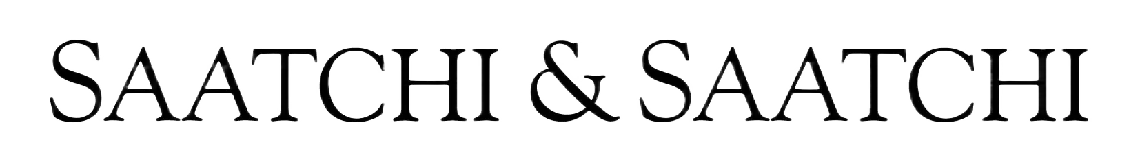 Saatchi & Saatchi logo text in black serif font on transparent background.