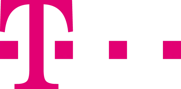 Magenta Telekom logo with a stylized letter T followed by three magenta dots.