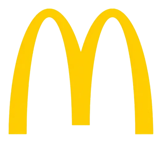 McDonald's iconic yellow golden arches logo on transparent background.