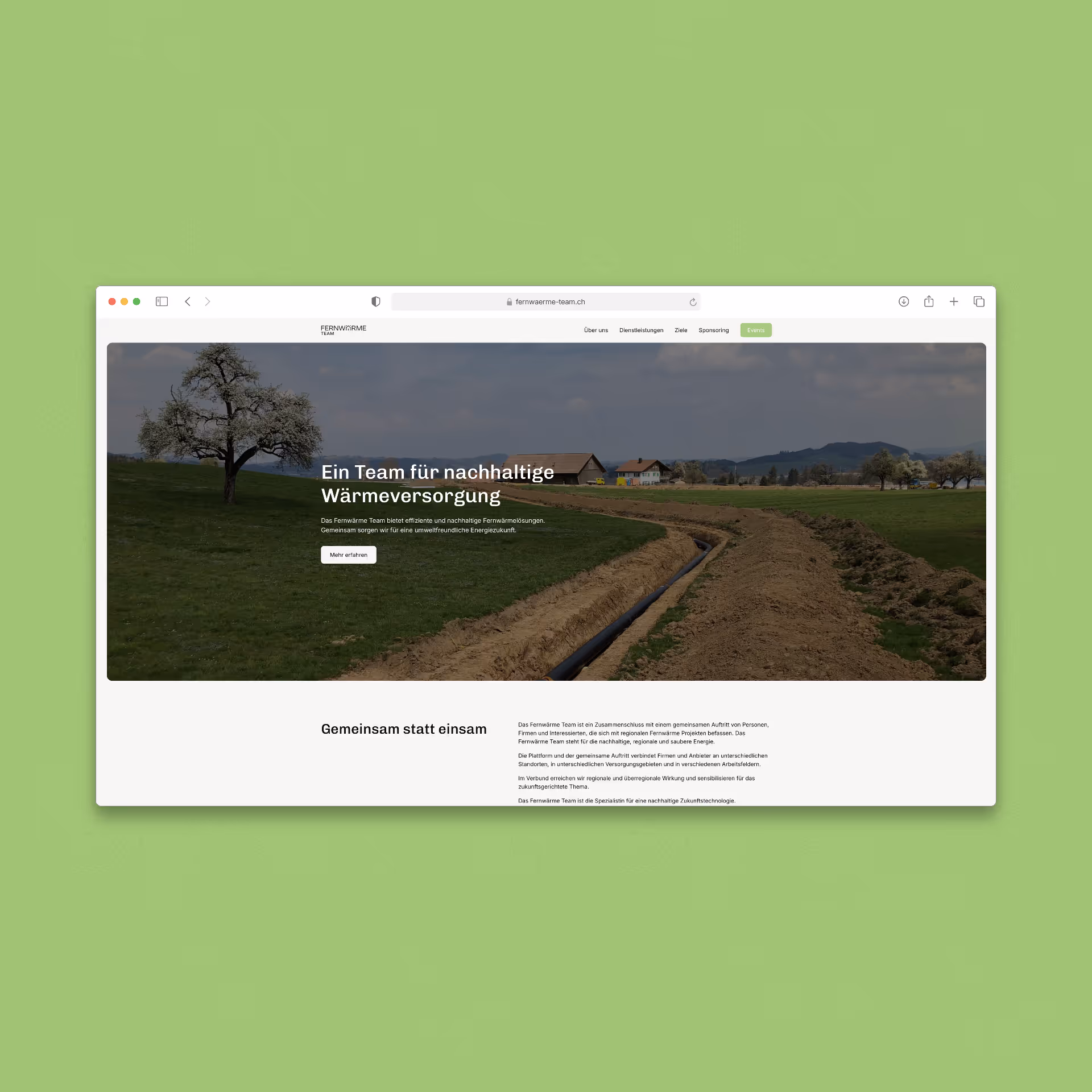 Digitale Präsenz für nachhaltige Wärmeversorgung