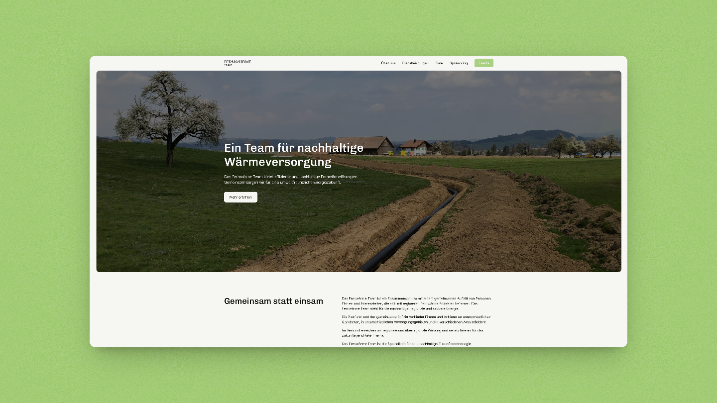 Digitale Präsenz für nachhaltige Wärmeversorgung