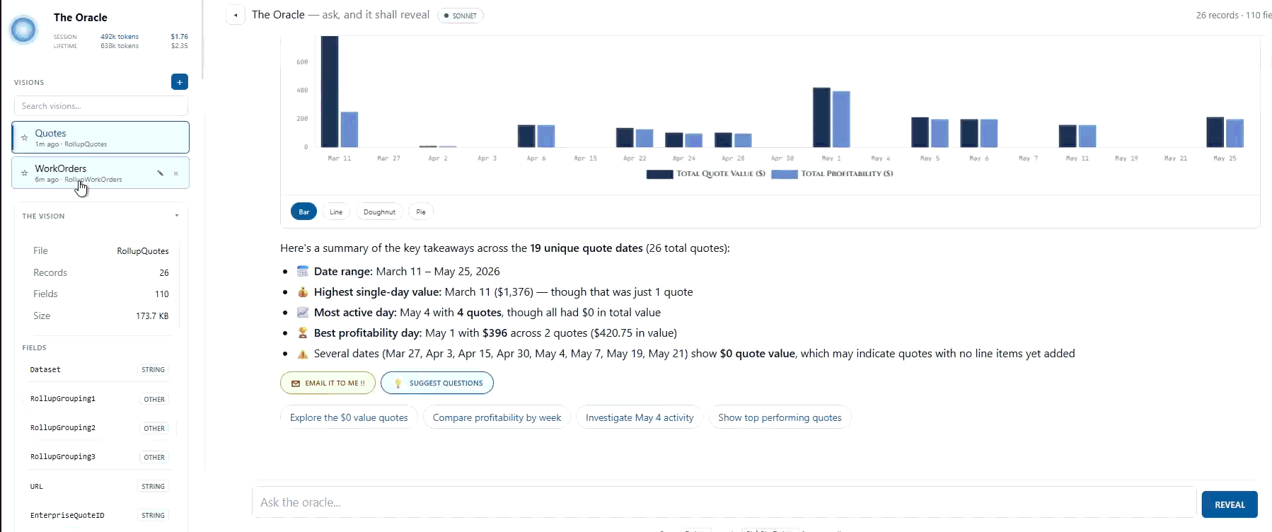 Oracle sidebar and Visions history