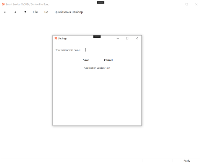Cloud Desktop login window with the Subdomain field