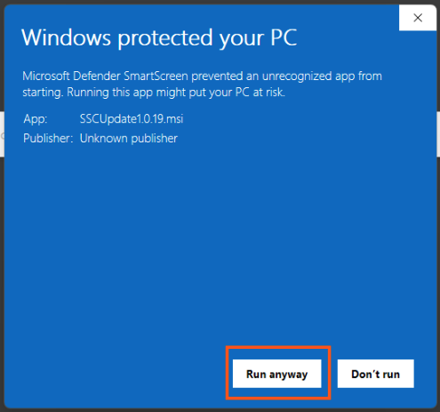 Microsoft Defender SmartScreen warning with the See more option highlighted