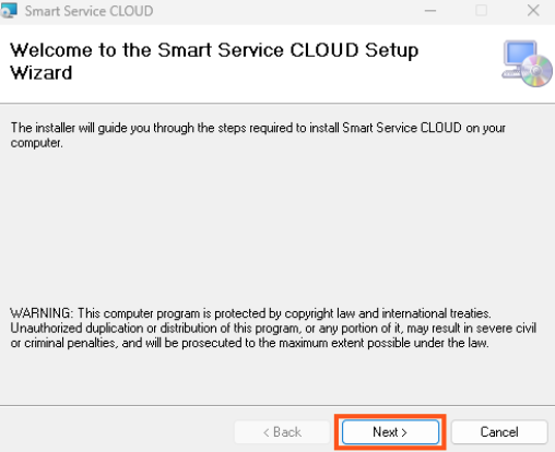Welcome screen of the Cloud Desktop installer