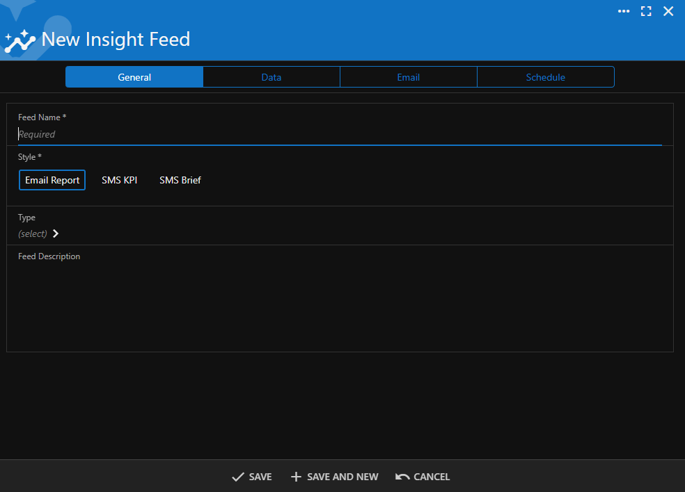 Insight Feed General tab