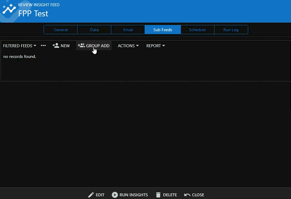 Insight Feed Sub Feed — Add Group