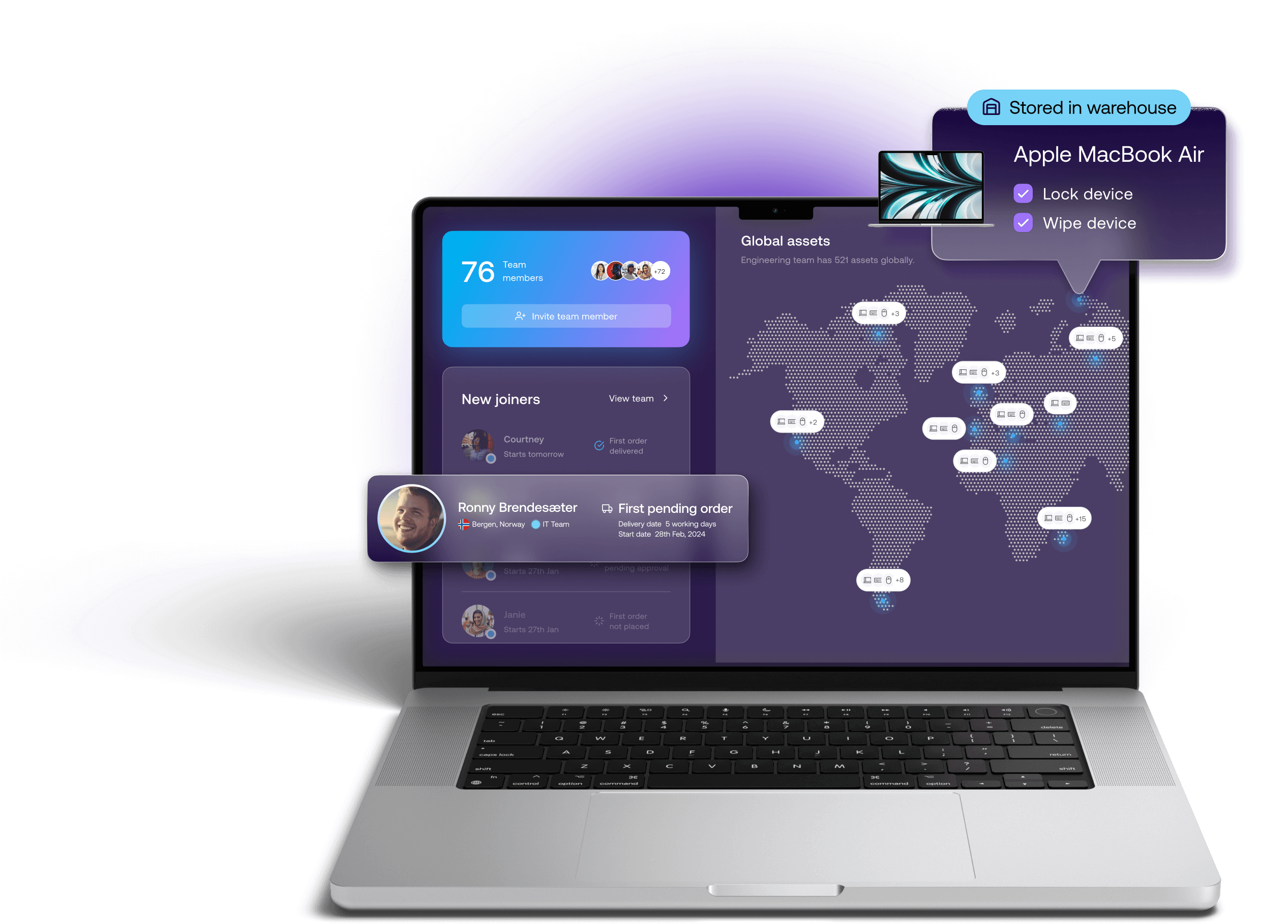 open laptop with Hofy site on