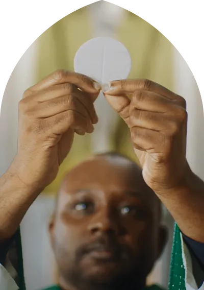 Priest elevated the host