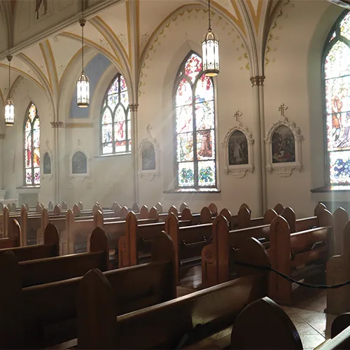 Church with empty pews