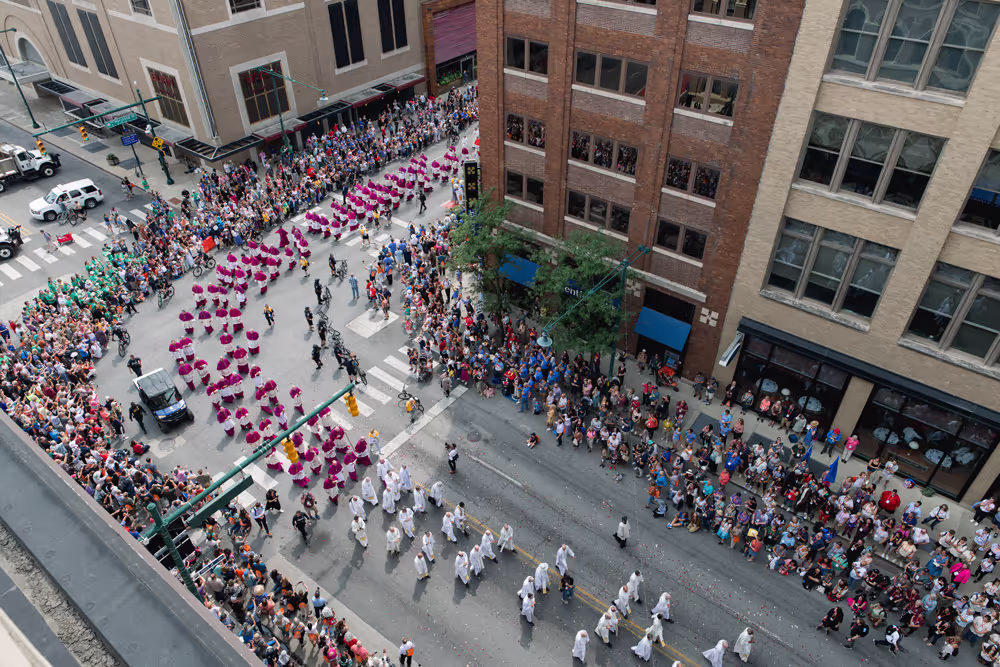 The Eucharistic procession through downtown Indianapolis