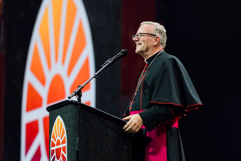 Bishop Barron talking at the 10th National Eucharistic Congress