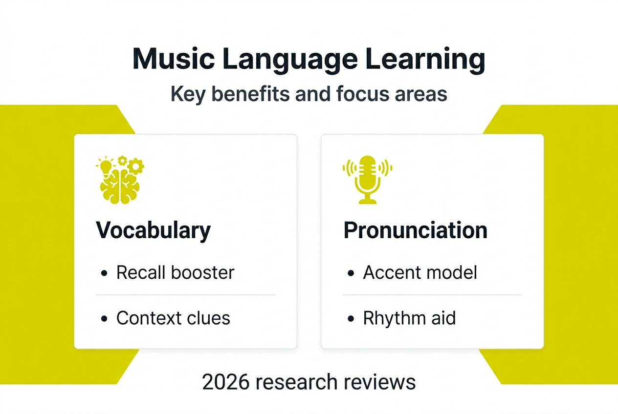 Infographic showing music learning benefits