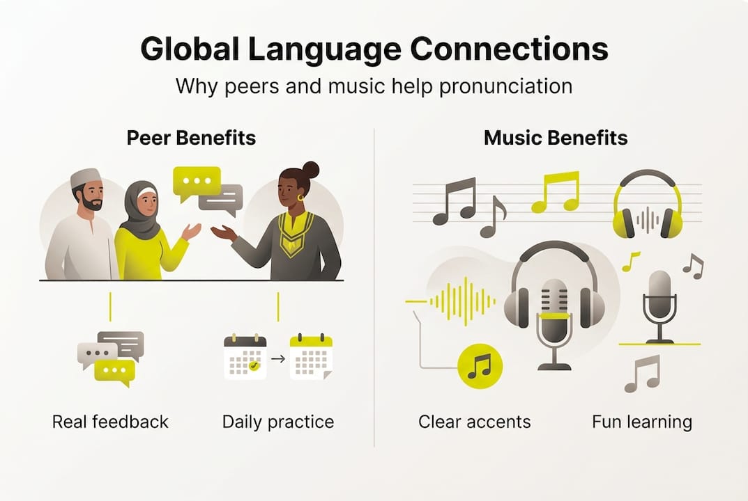 Infographic with peer and music language tips