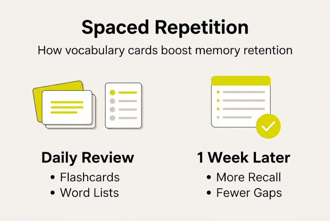 Infographic about memory and spaced repetition