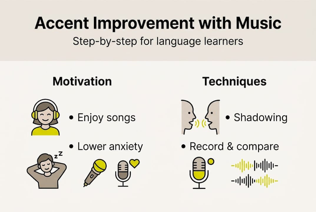 Infographic showing music accent techniques