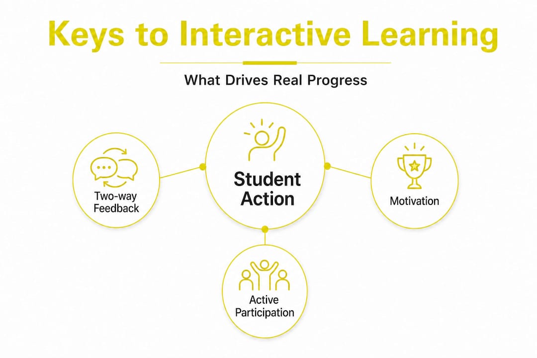 Infographic of interactive learning key elements