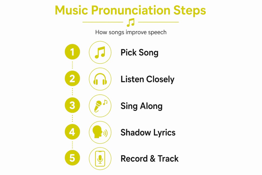 Infographic with 5 music-based pronunciation steps