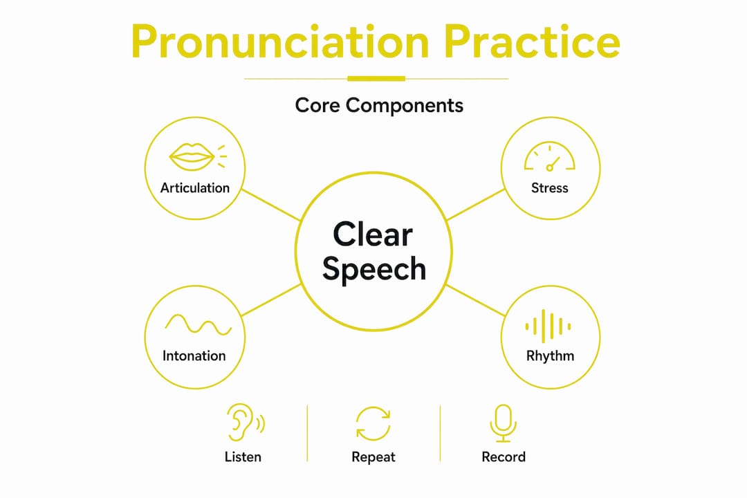 Infographic core pronunciation practice components