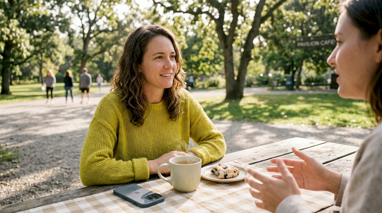 Person showing nonverbal cues in conversation