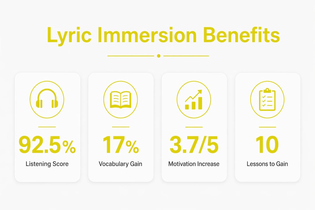 Infographic illustrating lyric immersion key statistics