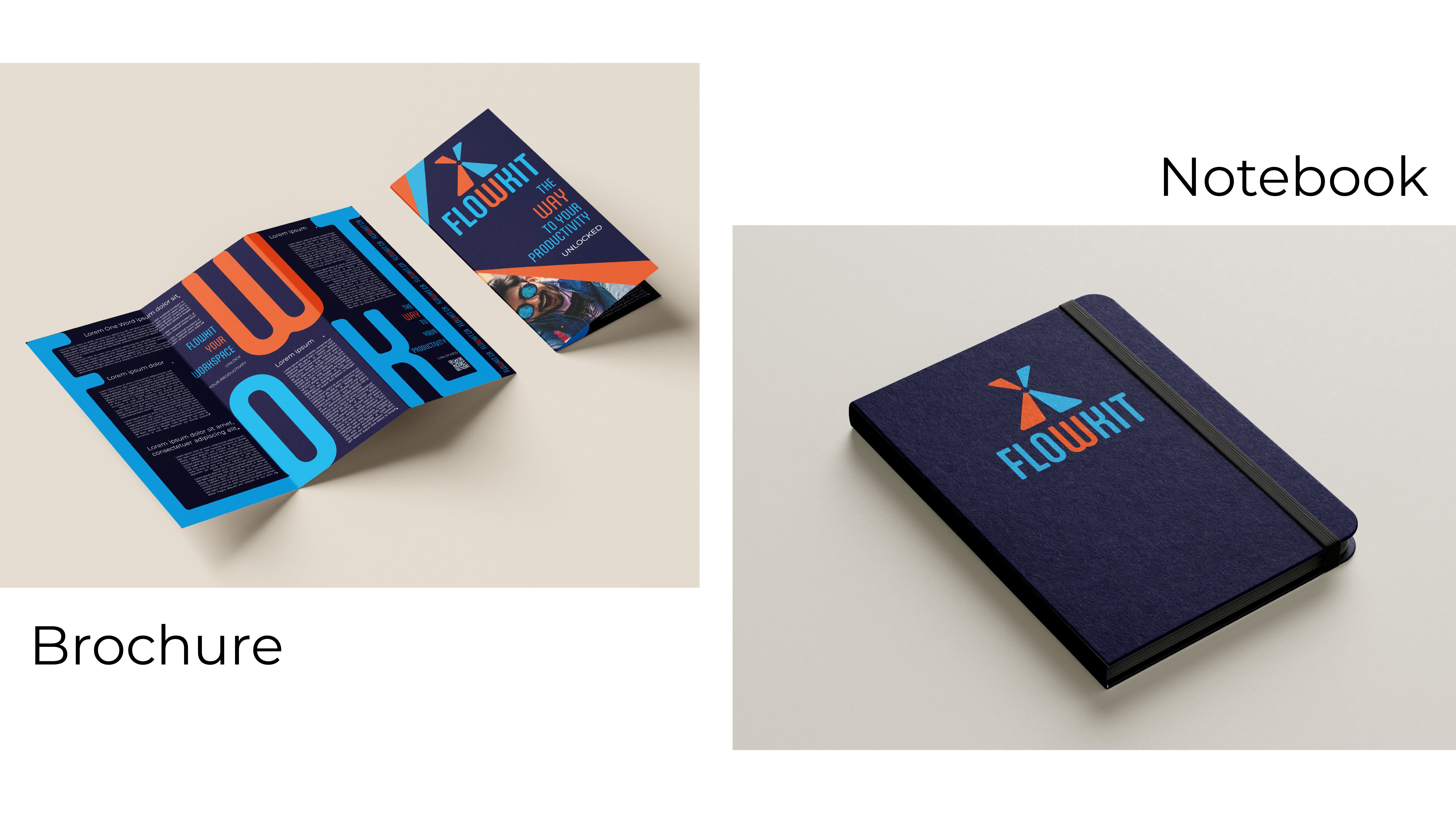Zhanna Postupaylo | Sketch Creative | Image of notebook and pamphlet for Flowkit.