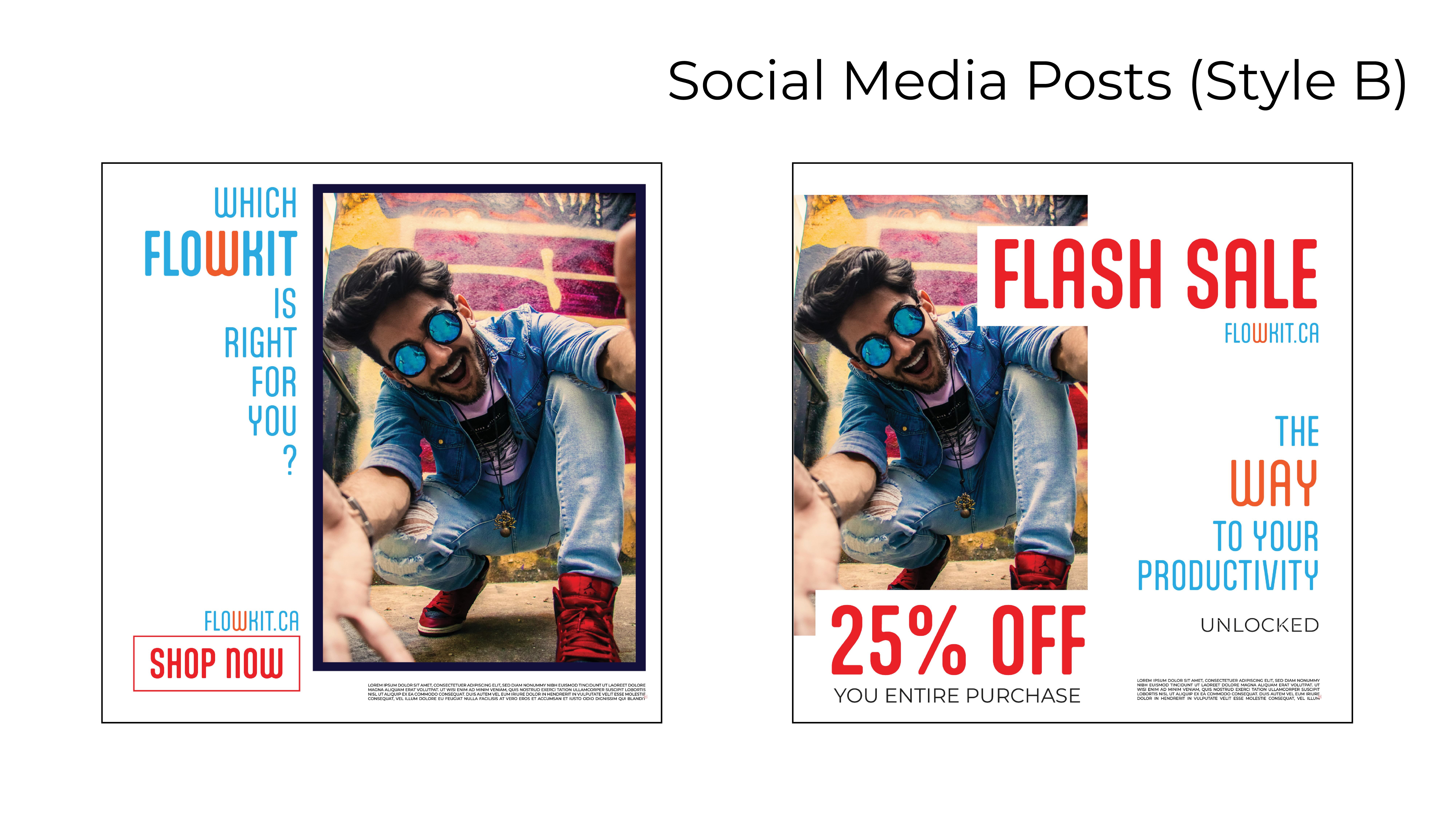 Zhanna Postupaylo | Sketch Creative | Image of social medial posts for Flowkit.