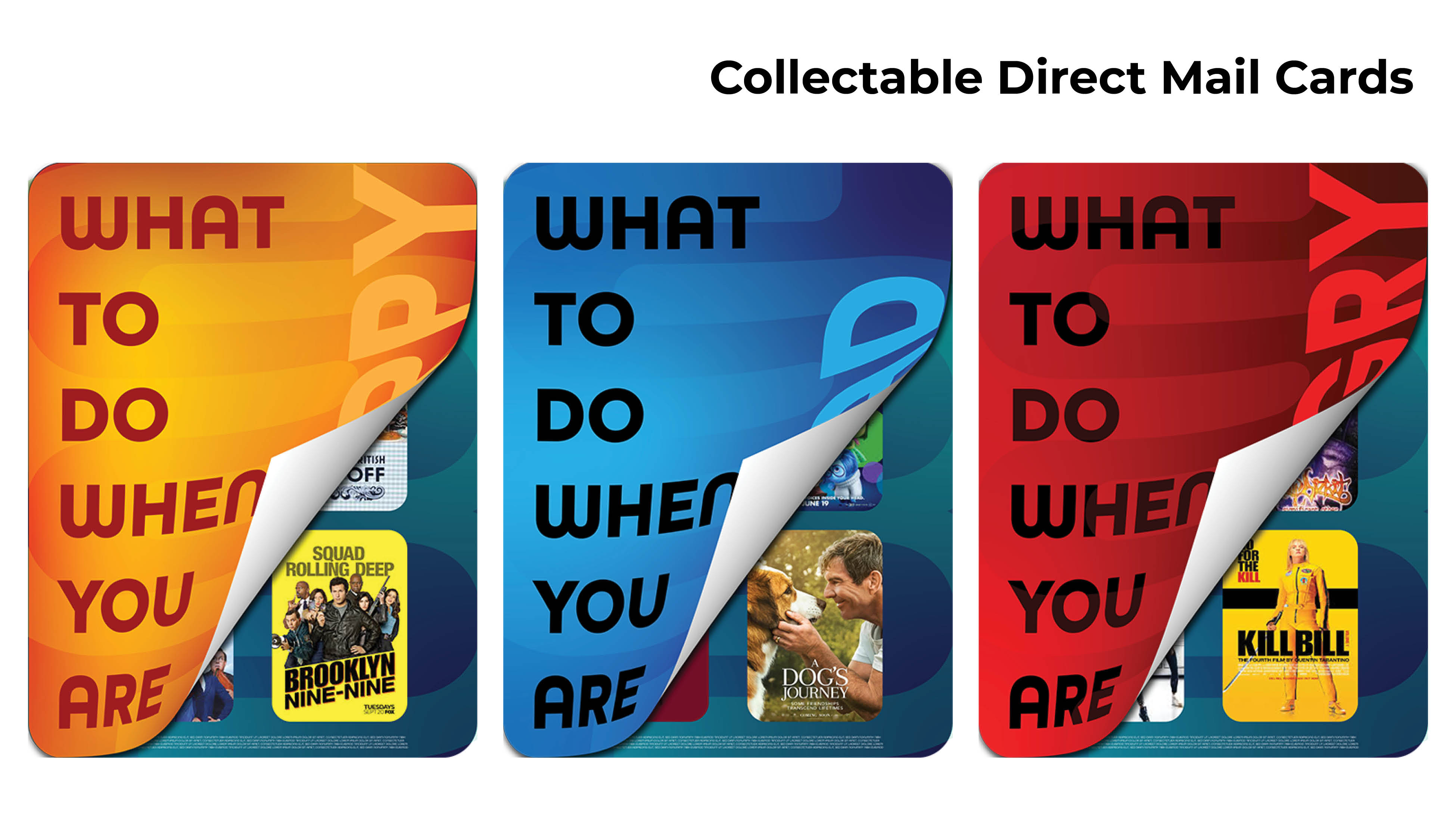 Zhanna Postupaylo | Sketch Creative | Image of three postcards for MUVI campaign