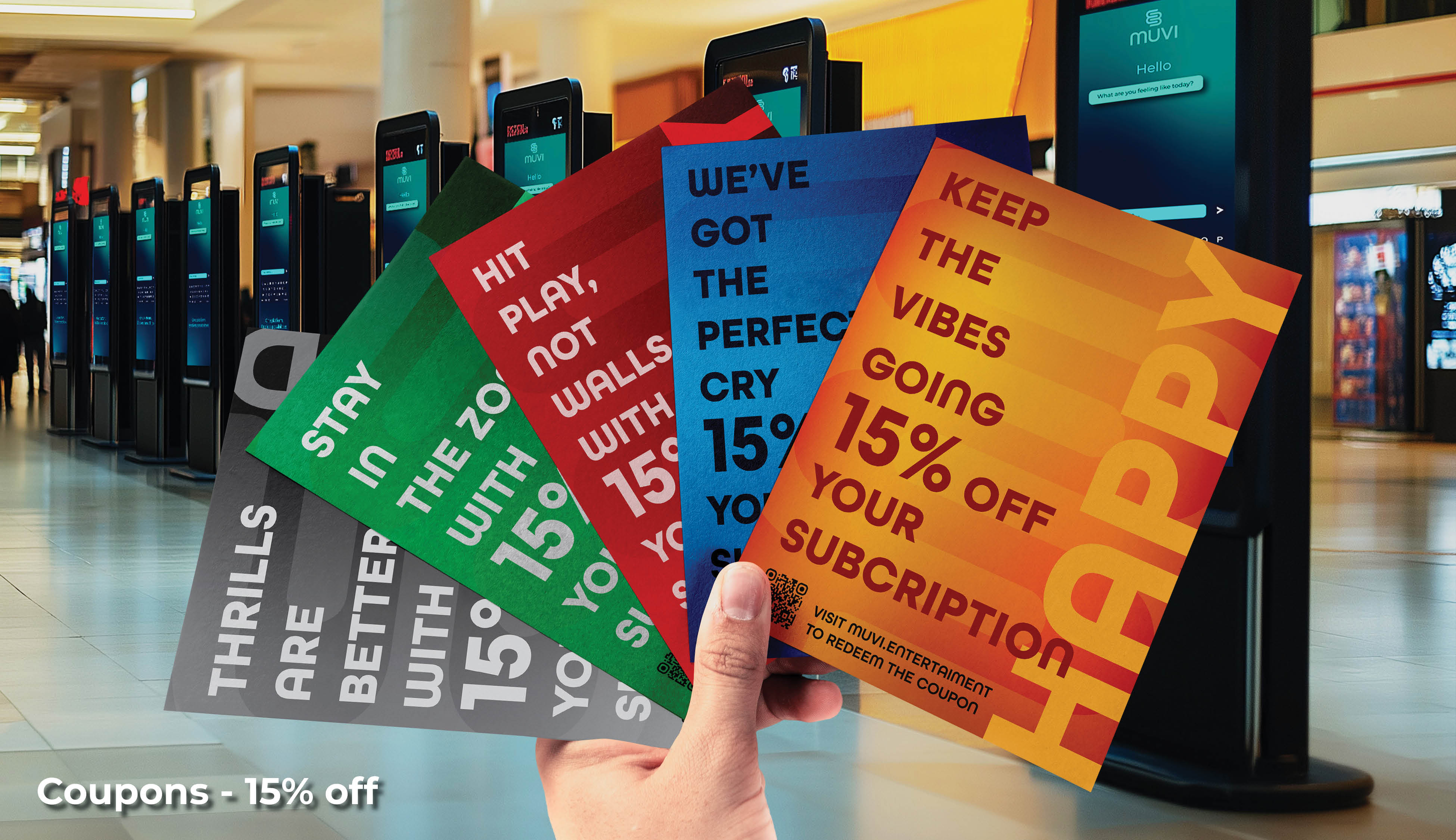 Zhanna Postupaylo | Sketch Creative | Image of five postcards for MUVI campaign