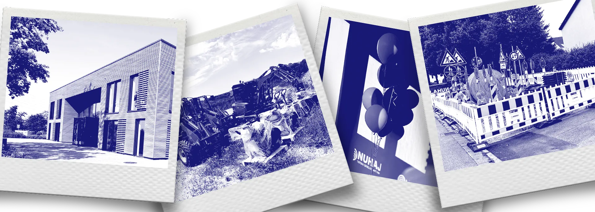 Verschiedene Ansichten von Nuhaj Baustellen, Events und der Firmenzentrale