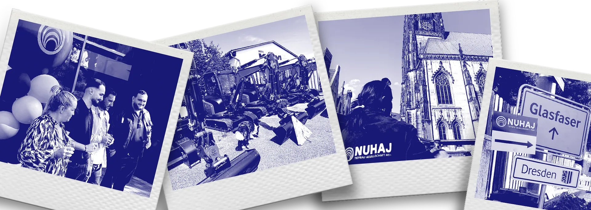 Verschiedene Ansichten von Nuhaj Baustellen, Events und der Firmenzentrale