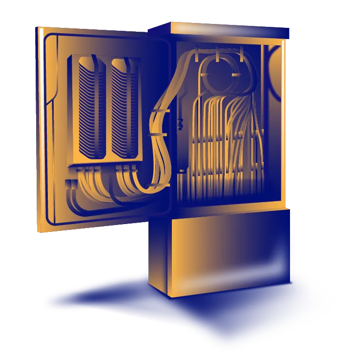 Glasfaser Netzwerkverteiler (NVT) von Innen