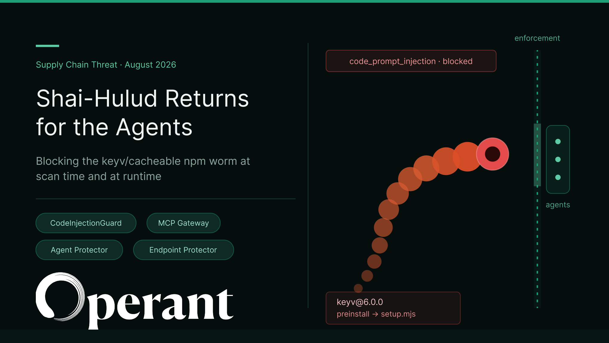 Shai-Hulud Returns for the Agents: How Operant Blocks the keyv/cacheable npm Worm at Scan Time and at Runtime