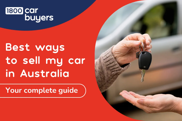 A person handing over car keys to another in front of a vehicle, representing selling a car in Australia with 1800 Car Buyers.