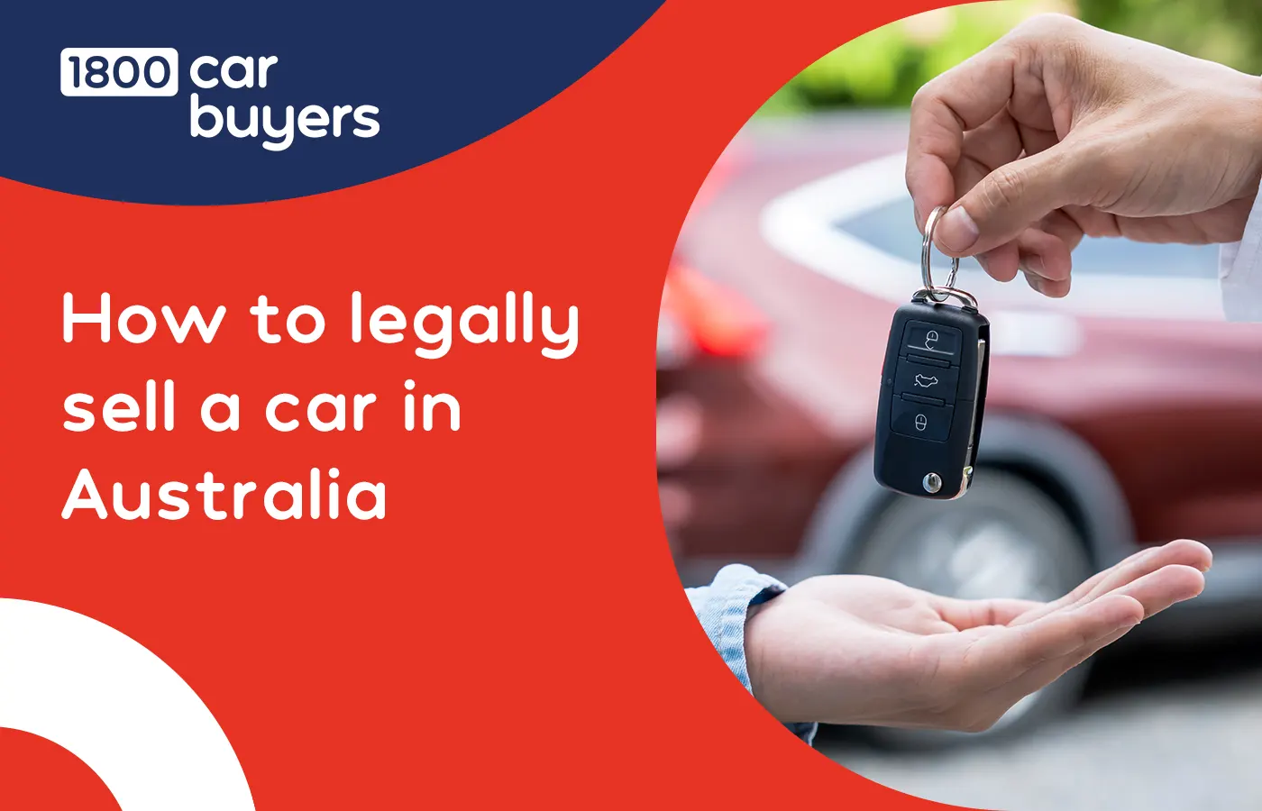 A wide, banner-style vector illustration. In the centre, two hands reach toward each other — the right hand is holding out a car key, the left hand is about to take it.