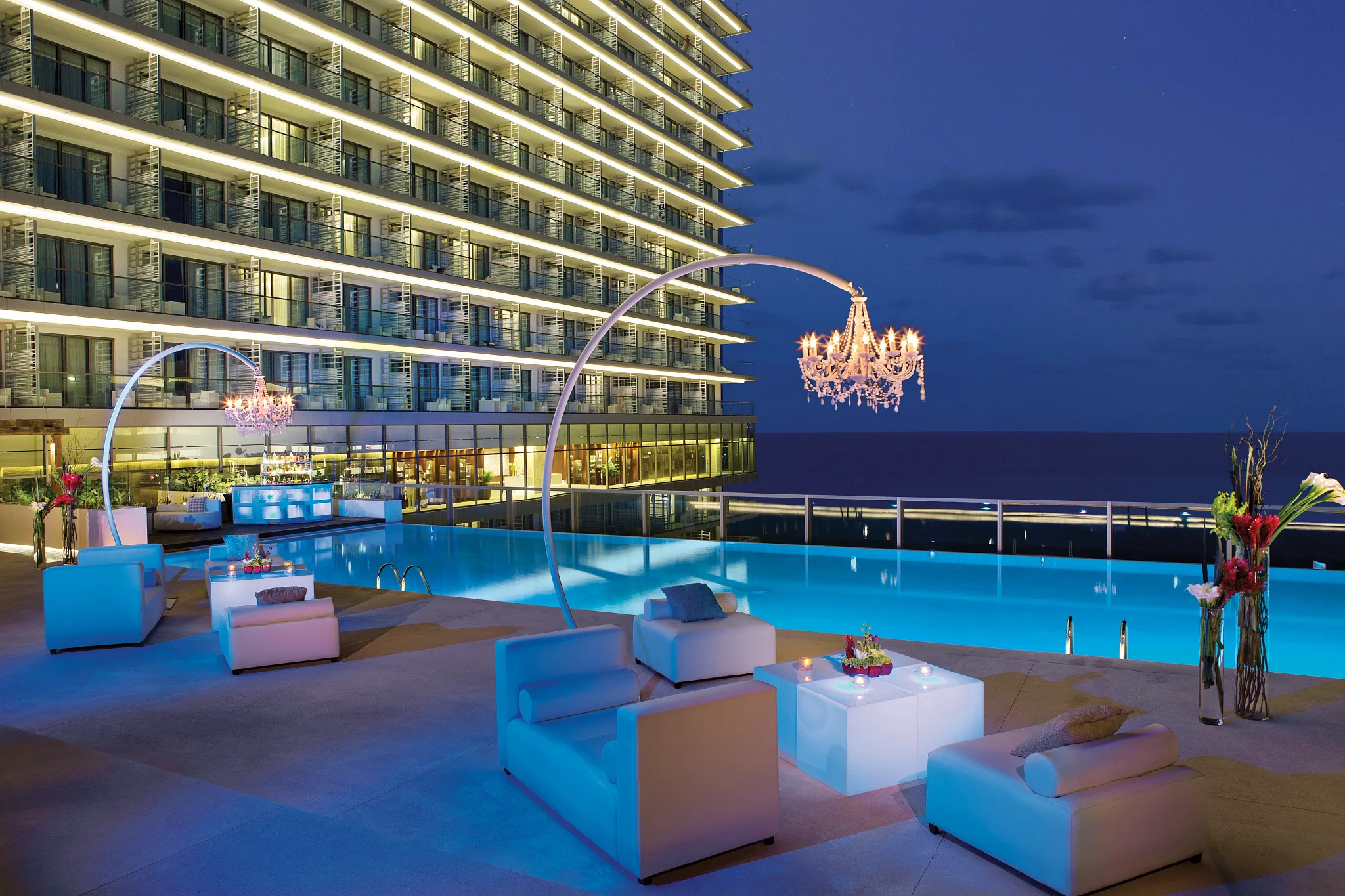 Preferred Club Pool at Night