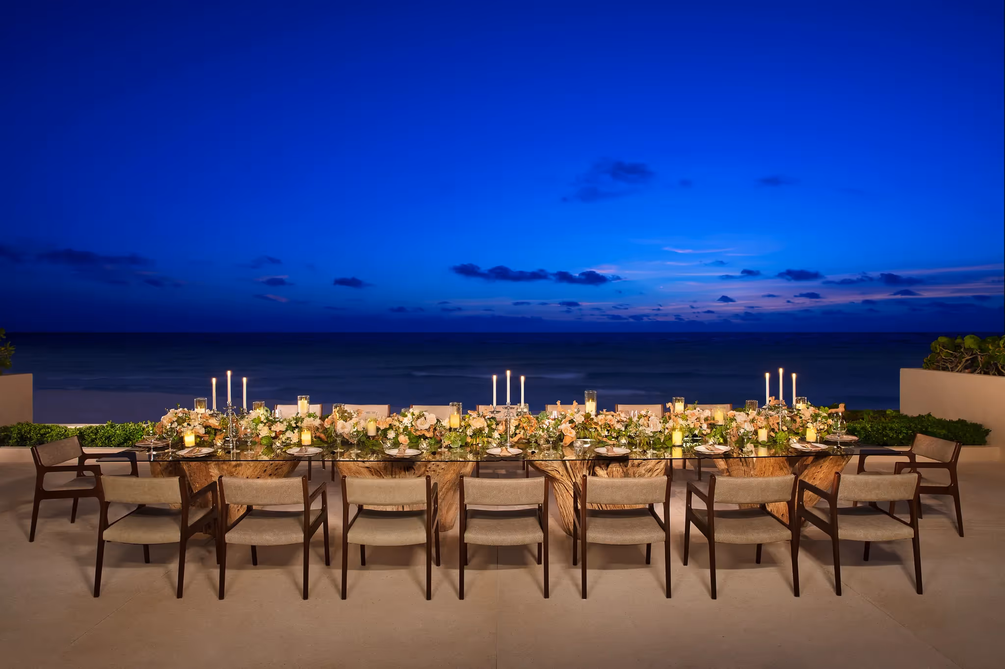 Terrace with Imperial table set up