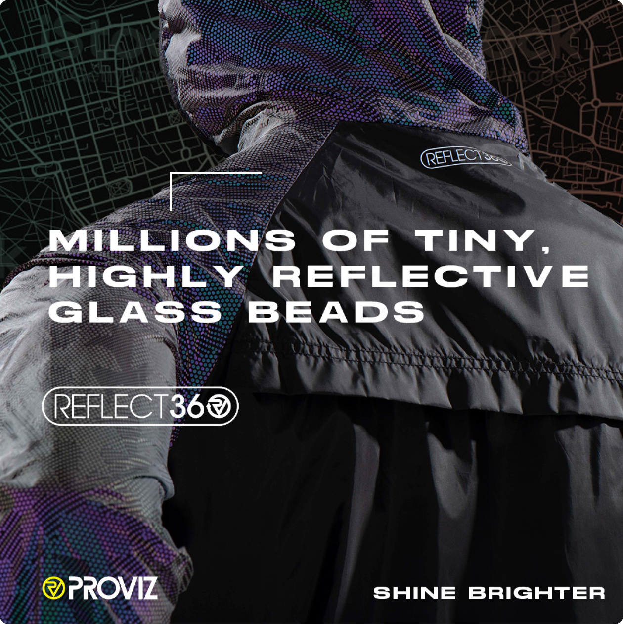 Proviz ad reading Millions of tiny, highly reflective glass beads