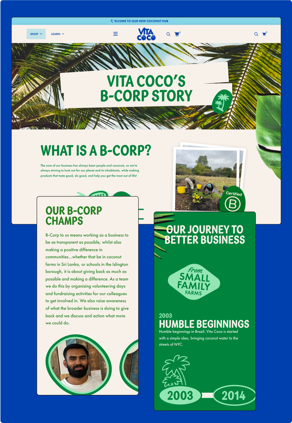 Vita Coco B Corp story page on mobile
