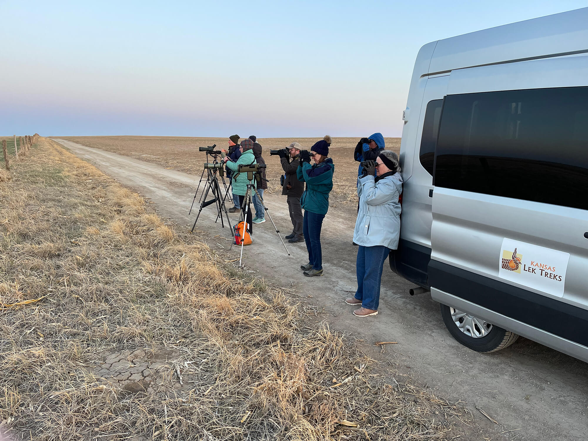 Lek Treks viewing outside the van