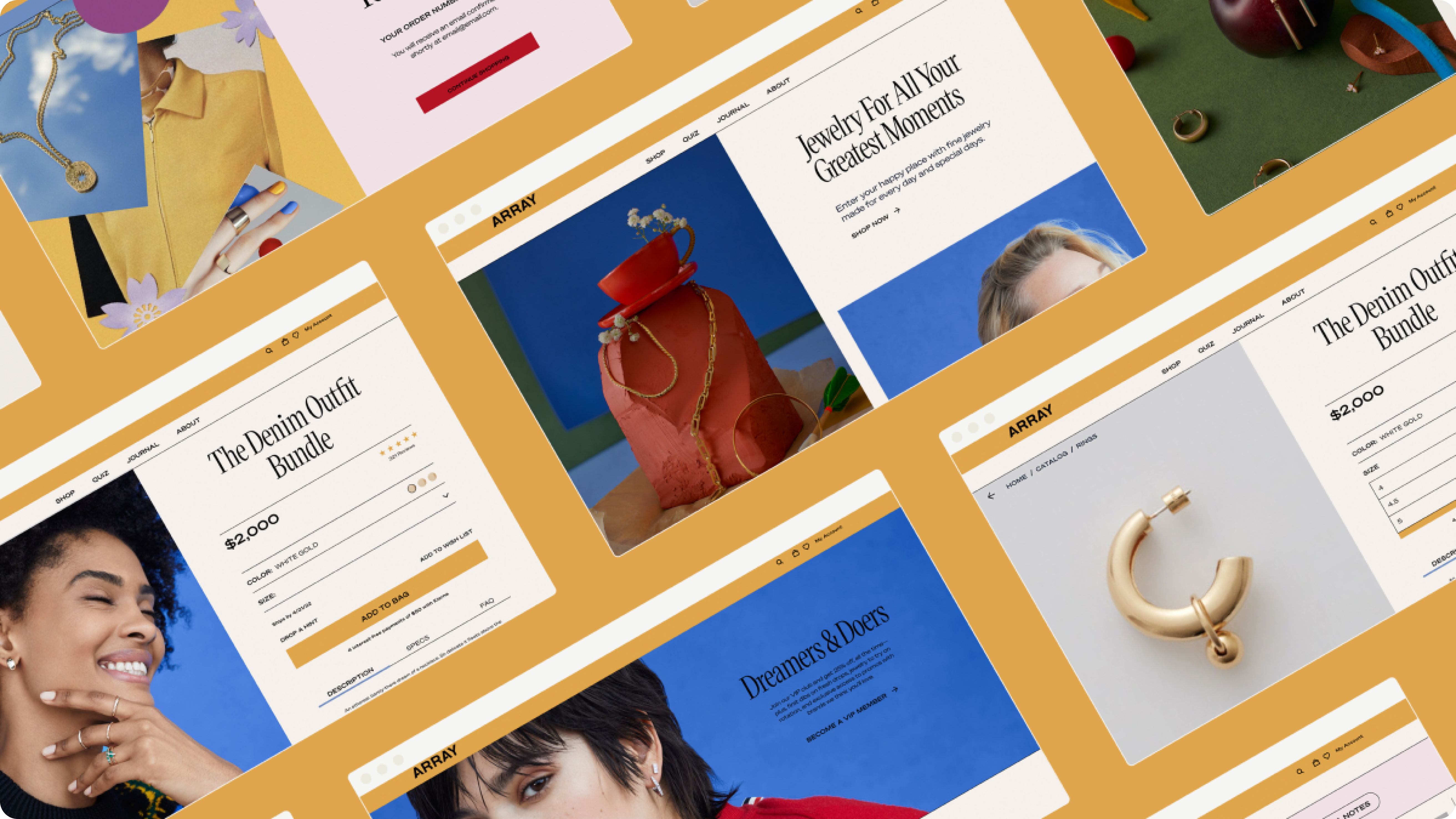 Array - luxury jewelry brand website UX Design by Marina Kokush - Product Manager and UX Designer.