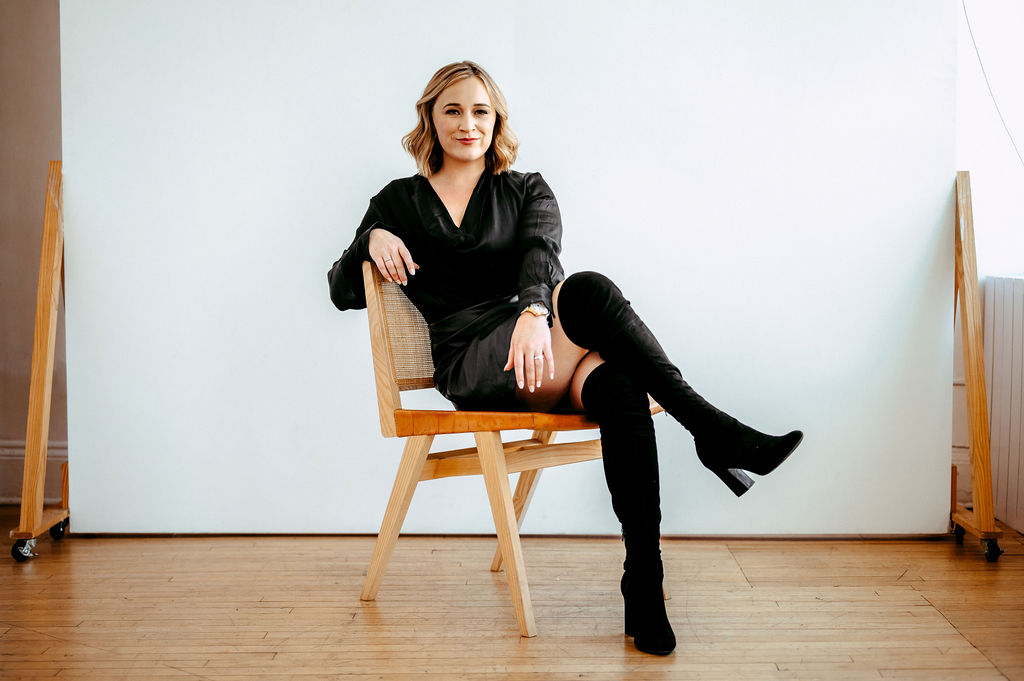Steph sitting in chair