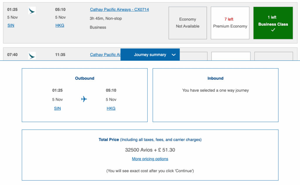 a screenshot of a flight information