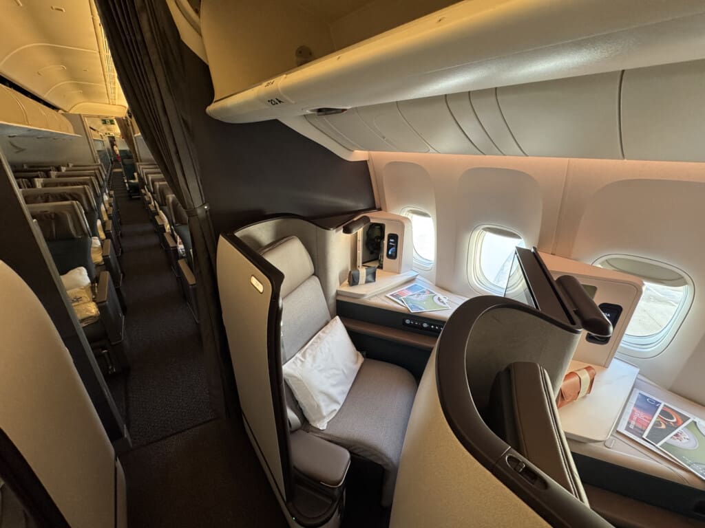 an airplane with a seat and windows