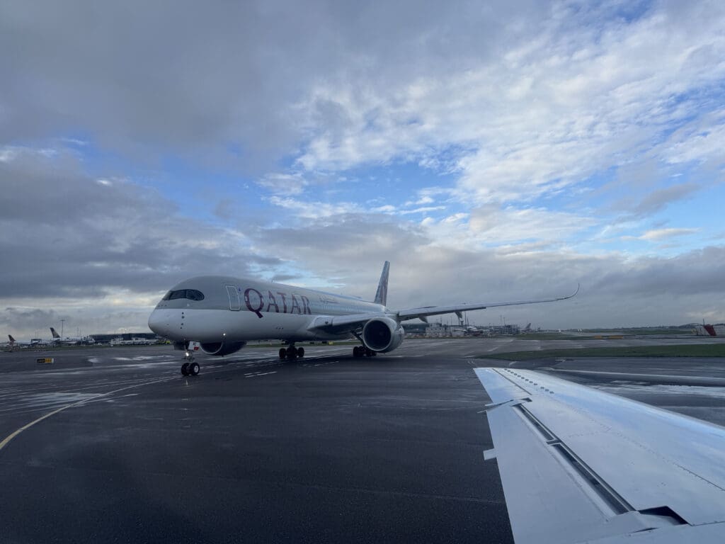 an airplane on the runway
