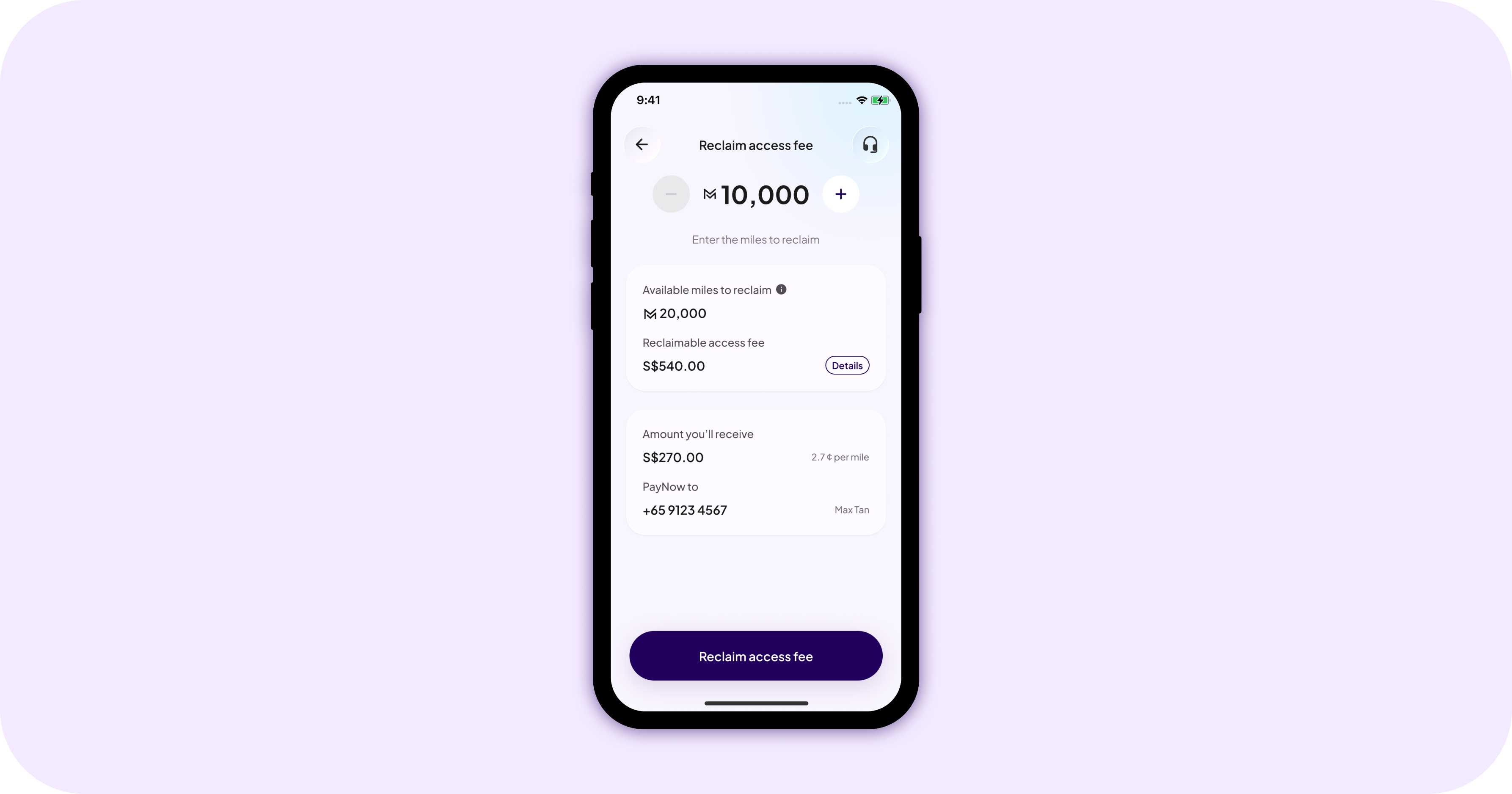 HeyMax First reclaim access fee