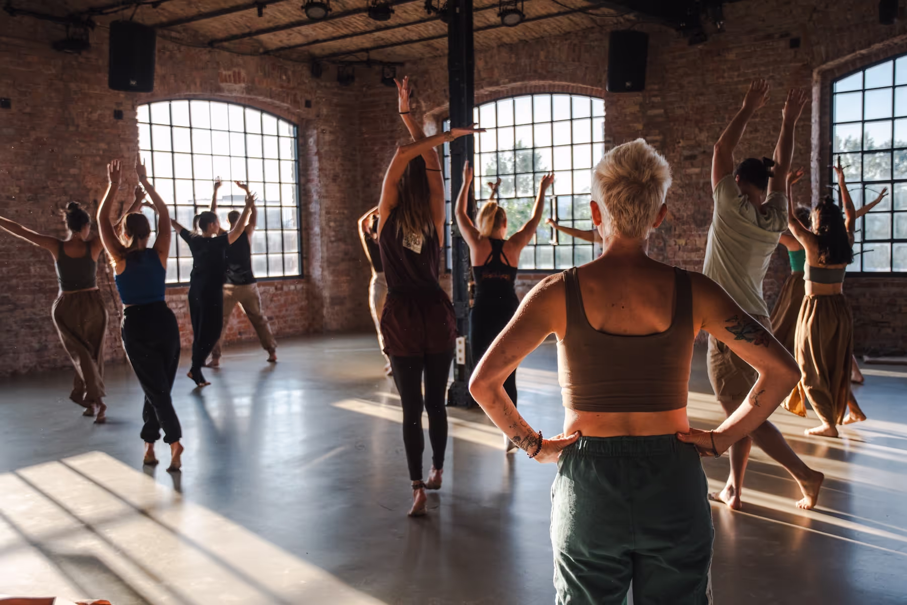 [background image] image of a vibrant dance class in action (for a dance studio)