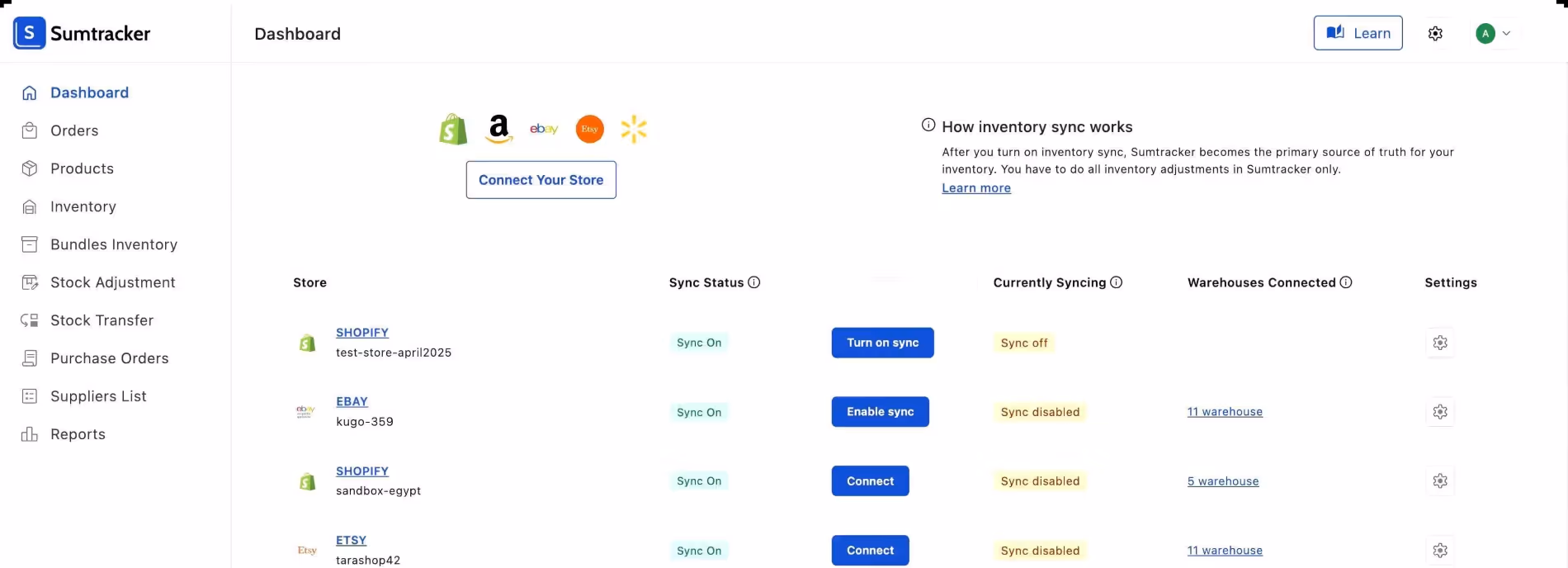 Sumtracker Dashboard