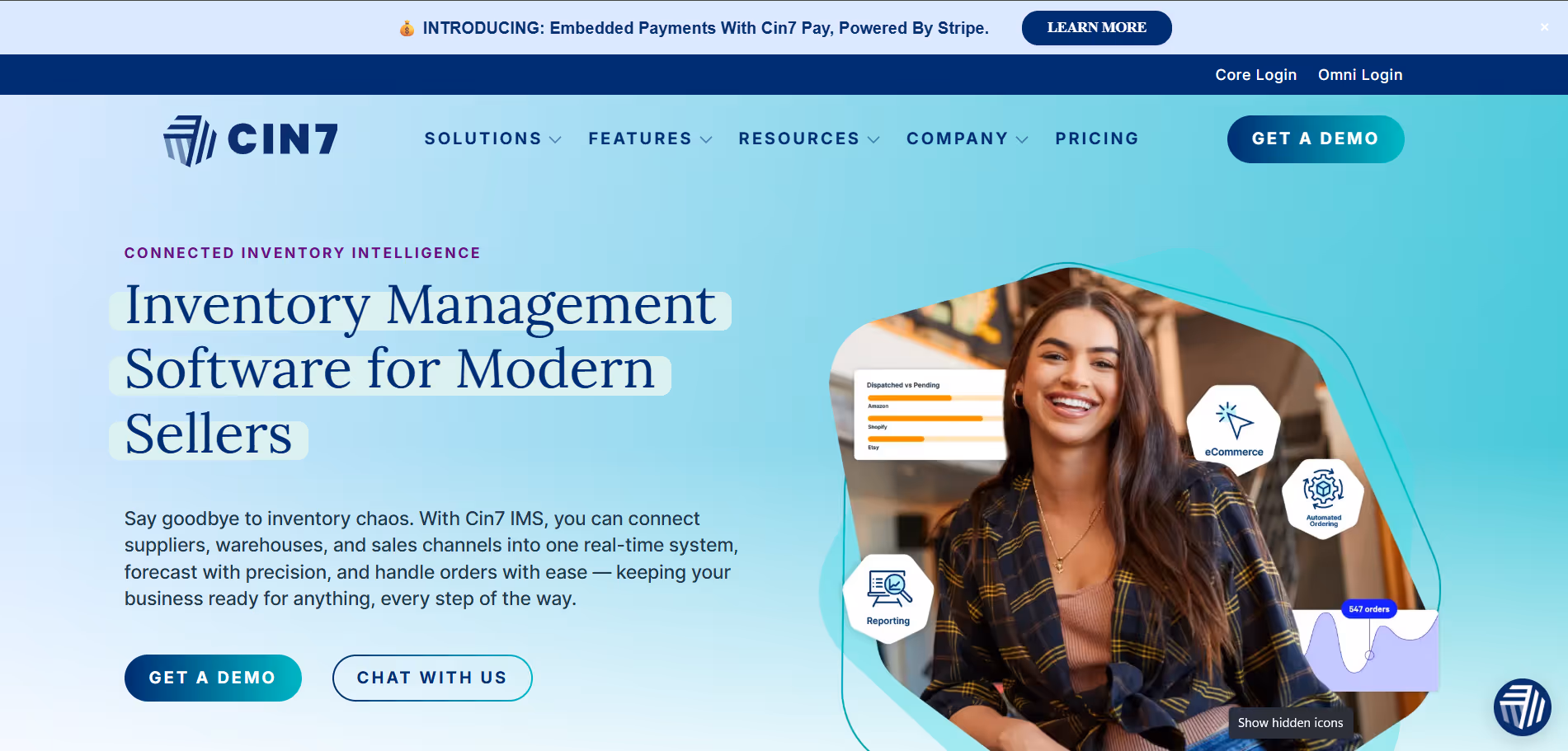 Cin7 homepage
