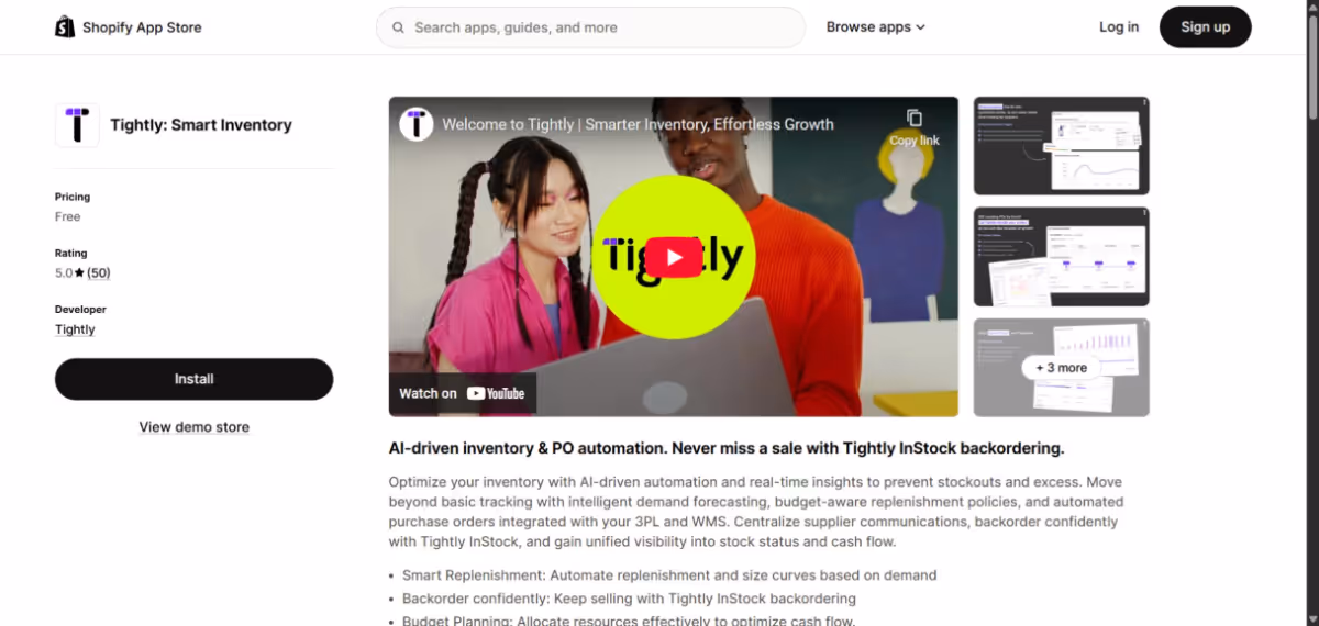 Tightly product page